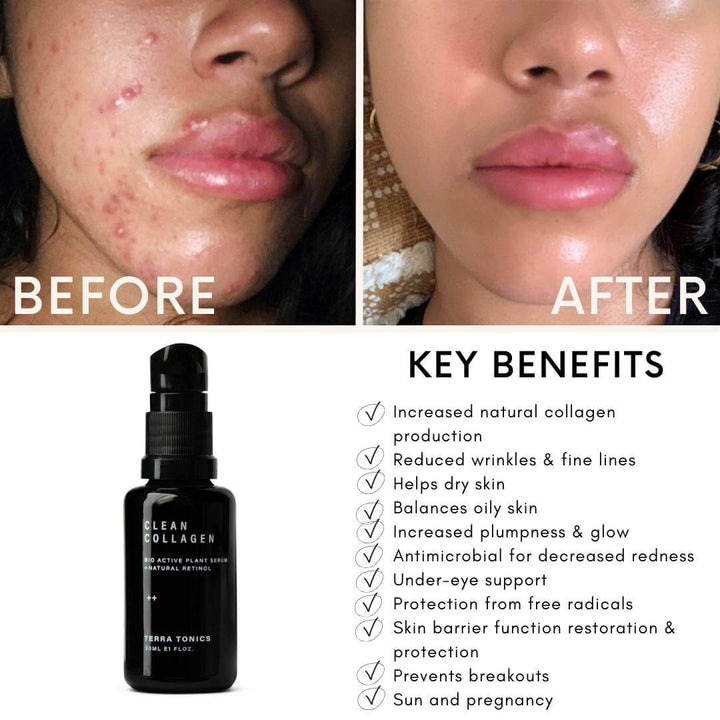 clean collagen natural bakuchiol retinol serum skin care