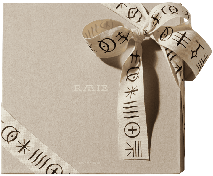 raaie am pm mini set skincare gift set retinal vitamin c
