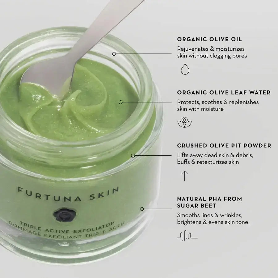 Furtuna Skin organic olive triple active exfoliator