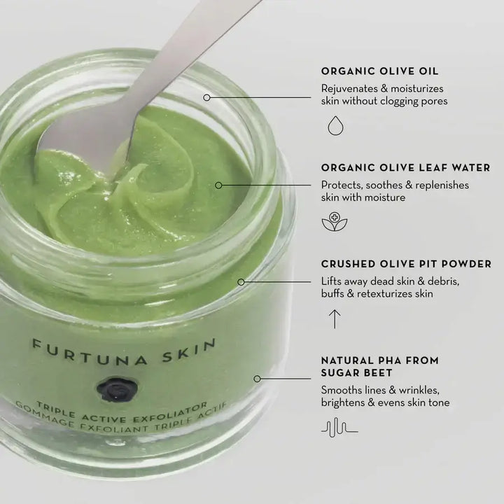 Furtuna Skin organic olive triple active exfoliator