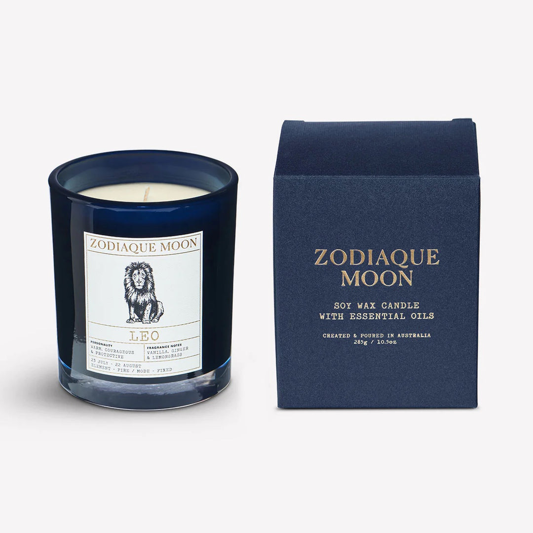 leo zodiac candle gift natural