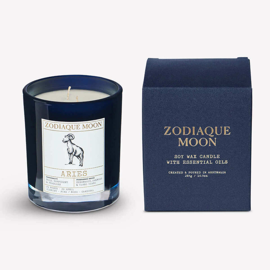 aries zodiac candle soy wax with essential oils