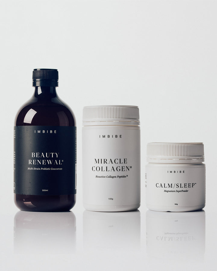 Wellness imbibe set calm sleep miracle collagen beauty renewal