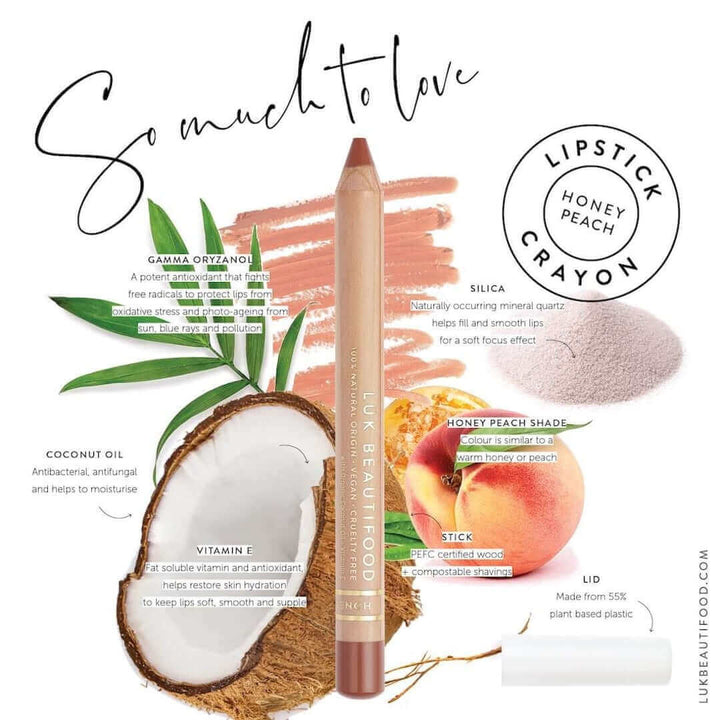 natural lip crayon honey peach vegan