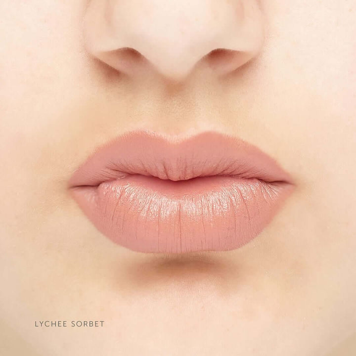 luk beautifood natural lipstick lychee sorbet pink