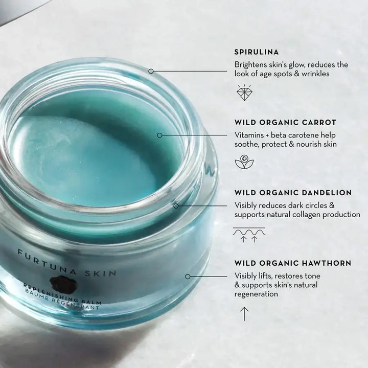 Replenishing balm furtuna skin spirulina wild organic carrot natural ingredients