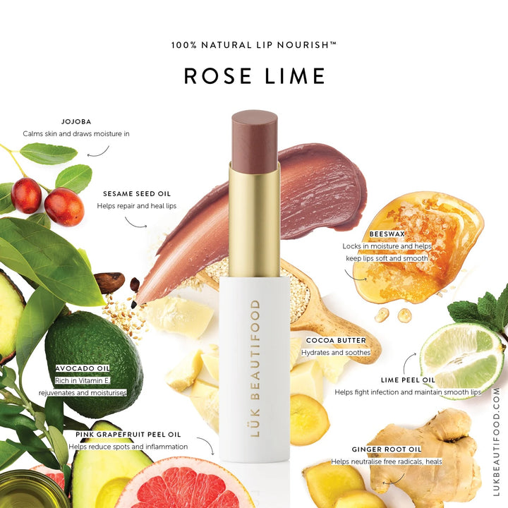 luk beautifood lip nourish rose lime nude