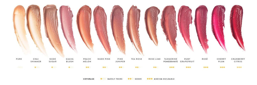 Lip nourish colour swatches