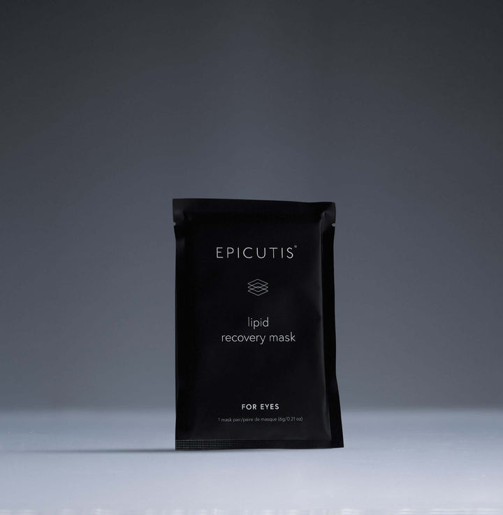 Lipid Recovery Eye Mask packaging, designed to hydrate and reduce dark circles under the eyes.