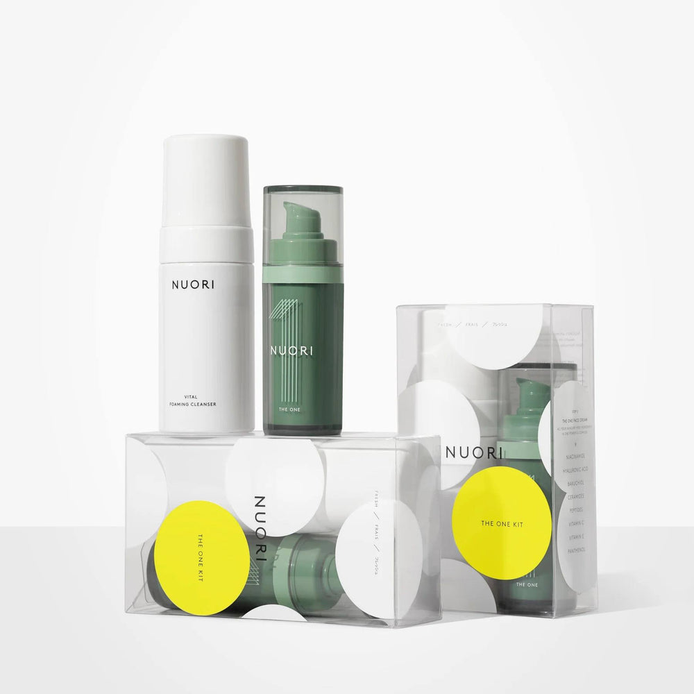 nuori the one kit with foaming cleanser