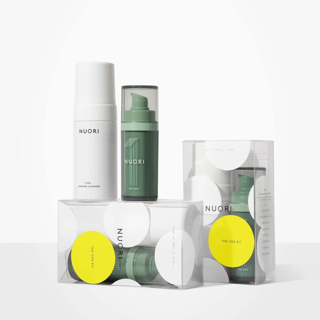 nuori the one kit with foaming cleanser