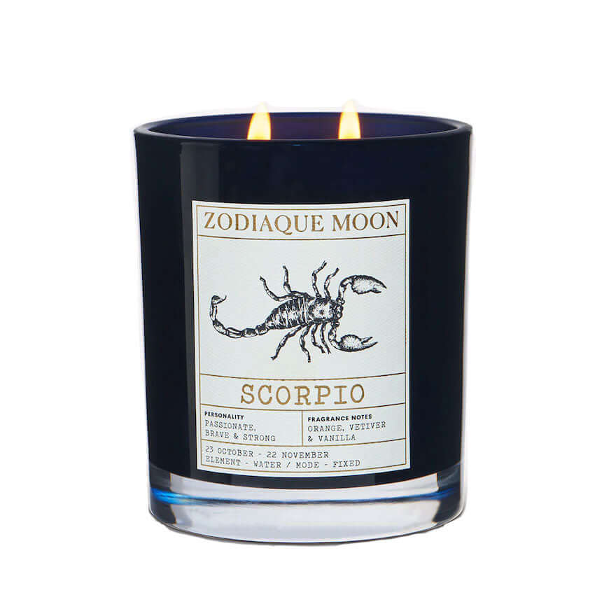 customisable gift natural candle scorpio vanilla orange scent