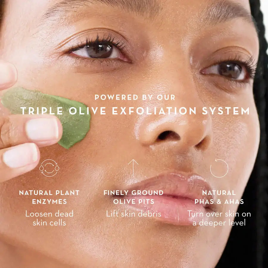 Triple olive exfoliation system natural plant enzymes natural PHAS AHAS