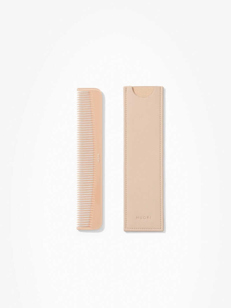 luxury hair comb with sustainably made pouch