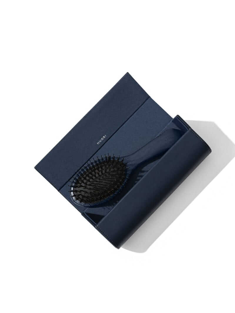 luxury hair brush in sustainably made case