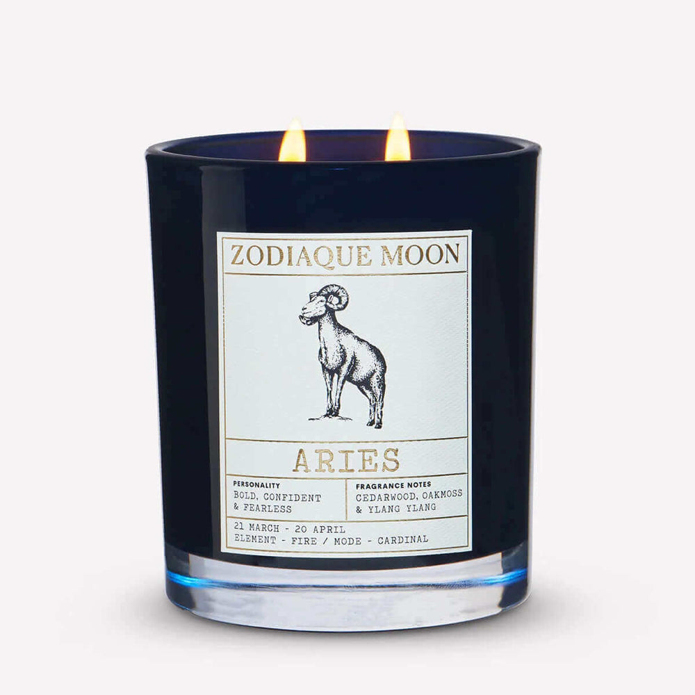 Personalised zodiac aries natural candle